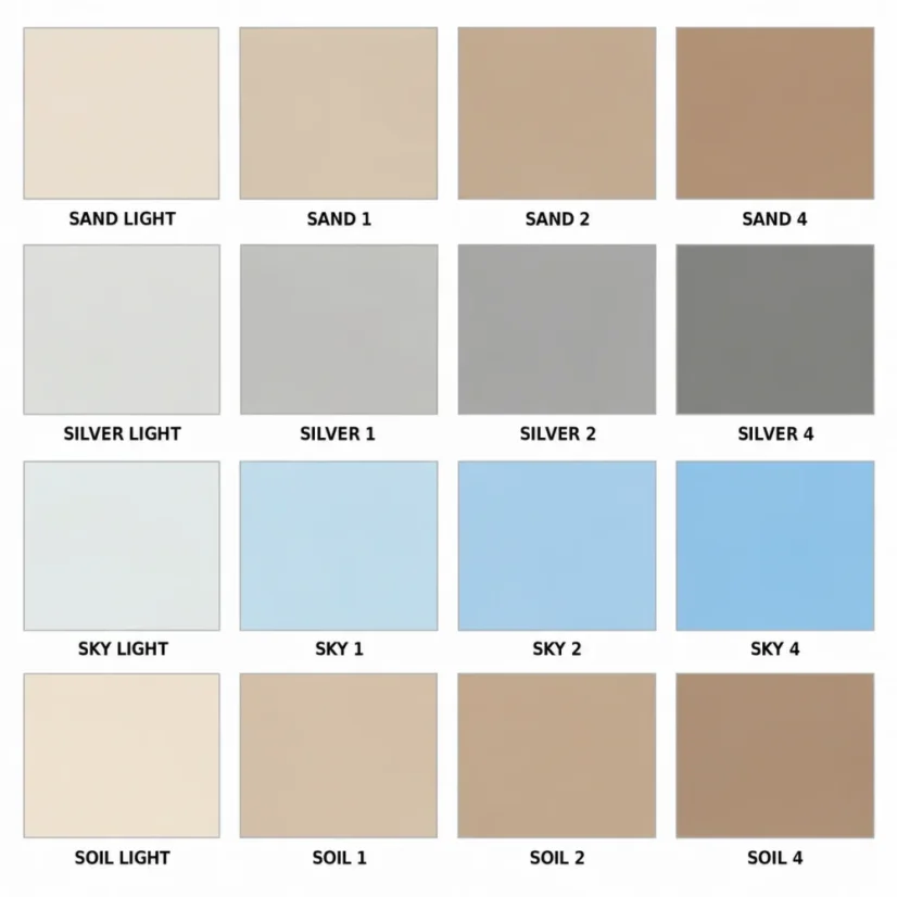 Smartcolor farebné odtiene sand-silver-sky-soil