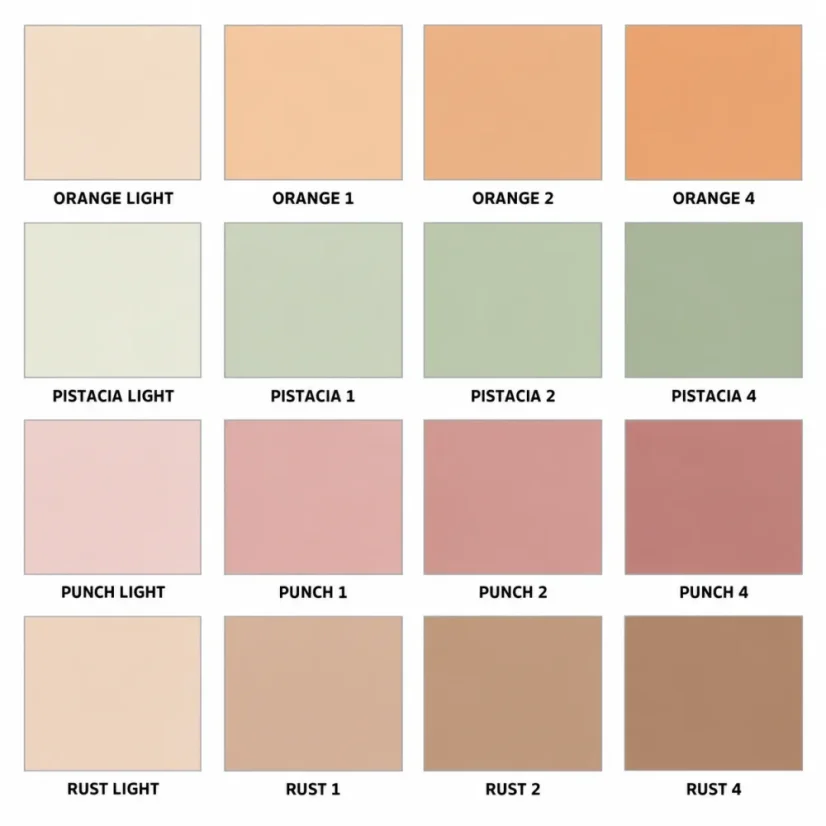 Smartcolor farebné odtiene orange-pistacia-punch-rust