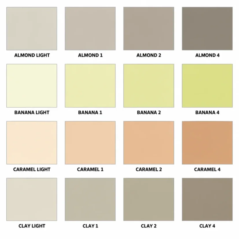 Smartcolor farebné odtiene almond-banana-caramel-clay
