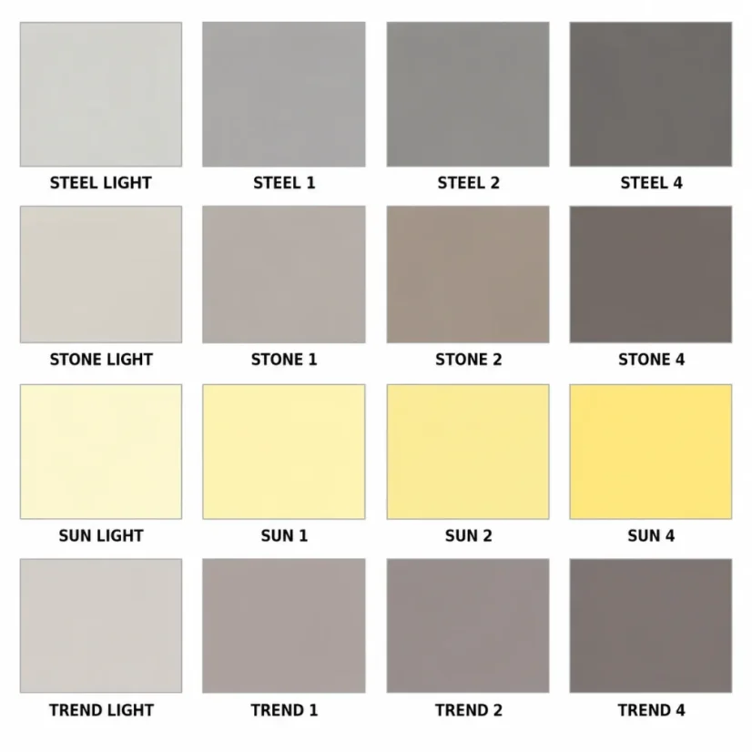 Smartcolor farebné odtiene steel-stone-sun-trend